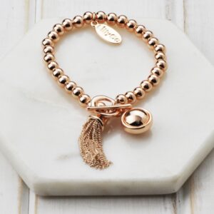 Rose Gold Tassel Fob Bracelet