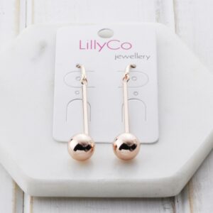 Rose Drop Ball Earrings