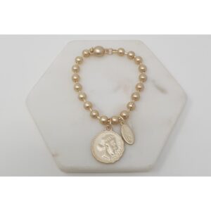 Matt Gold Coin Bracelet