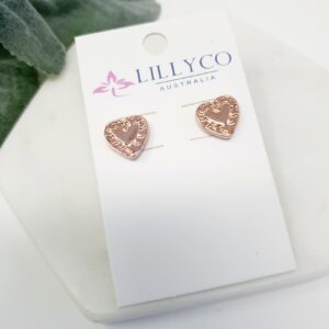 Rose Gold Heart Earrings