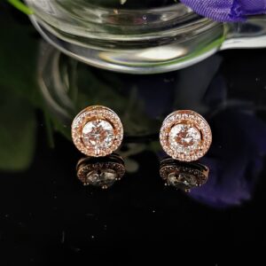 Rose Gold Crystal Stud Earrings 2