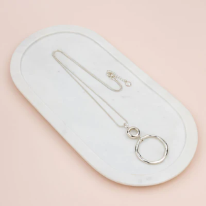 Everyday Silver Large And Small Ring Necklace