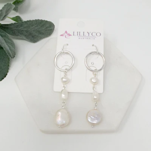 Silver Drop Stone Earring