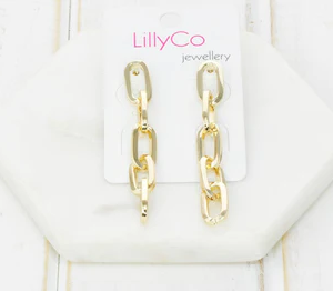 Gold Link Chain Earring