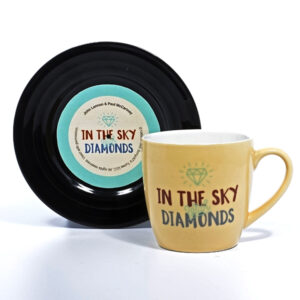 L & M Mug And Saucer Set - Diamonds