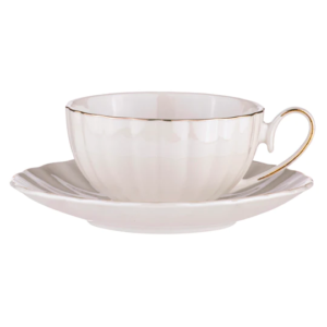 Parisienne Pearl White Cup & Saucer