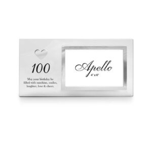 100th Heart Frame Glass 29x15cm 6x4