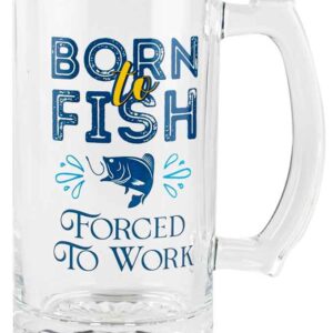 Beer Stein Born To Fish Forced To Work