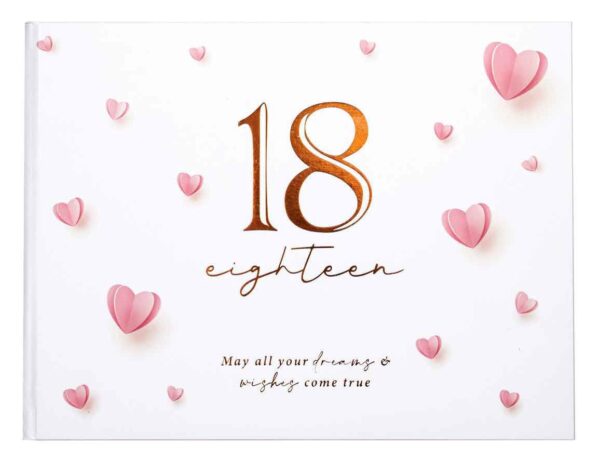 18th Rose Gold & Heart Guest Book - Image 2