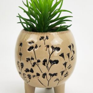 Aubrey Round Floral Planter With Legs