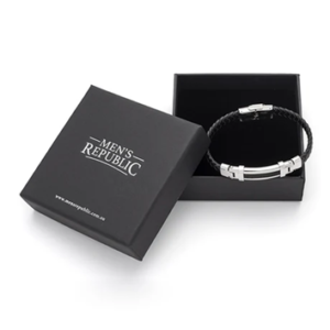 Men's Republic- Leather Bracelet With S/steel