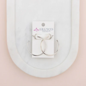 Silver Thin Hoop Earrings