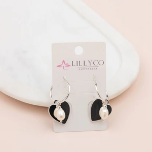 Silver Heart, Pearl & Ball (3 In 1) Earring