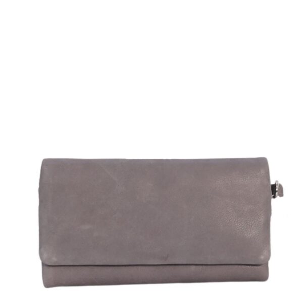 Grey Washed Leather Ladies Wallet