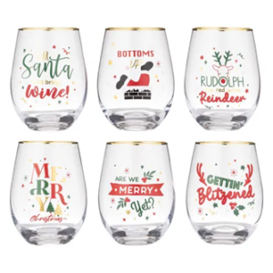Dasher Rudolpgh Stemless Glass