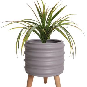 Modern Rippled Grey 33cm Planter Pot