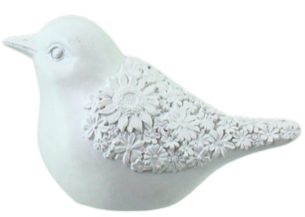 Floral Bird 10x6.5* White