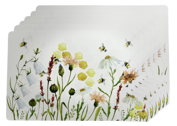 Bee Meadow Placemats An Coasters Yellow