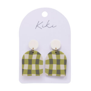 Kiki Green Gingham Earrings
