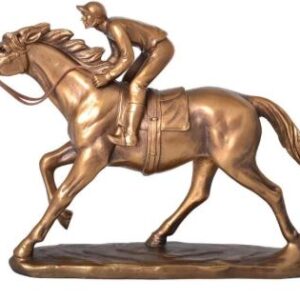 Bronze Jockey On Race Horse