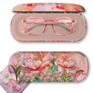 Glasses Case With Cleaning Cloth - Coral Peony