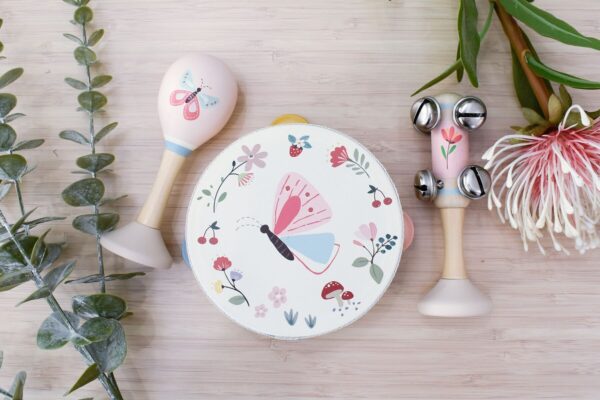 Wooden Spring Insect Music 3 Pc Set