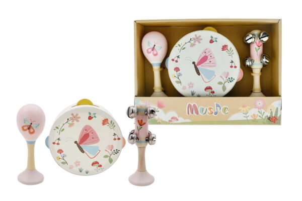 Wooden Spring Insect Music 3 Pc Set