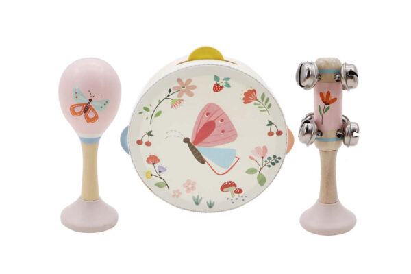 Wooden Spring Insect Music 3 Pc Set