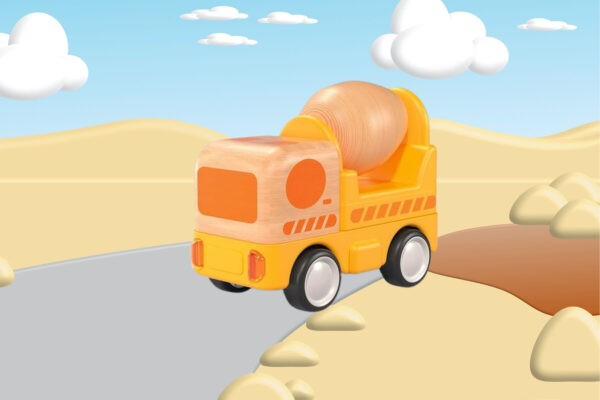 Wooden Friction Truck Concerte Mixer With Sound And Light