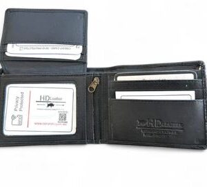 Sheepskin Men's Wallet- Zip Note Compartment-black