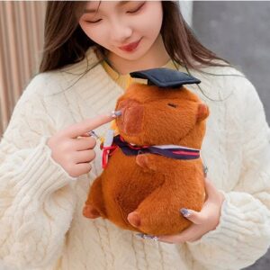 New Cartoon Graduation Capybara Plush Doll Animal Stuffed Doctoral Cap