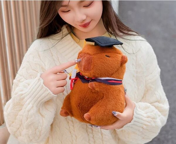 New Cartoon Graduation Capybara Plush Doll Animal Stuffed Doctoral Cap