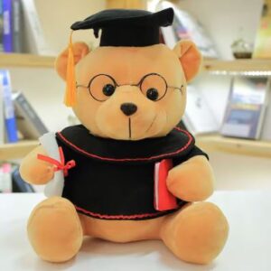 18cm Cute Graduate Dr. Bear Capybara Plush Toy Stuffed Bear