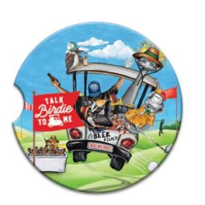 Ceramic Car Coaster - Talk Birdie To Me