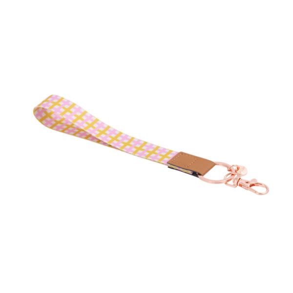 Teacher Plaid Fabric Wristlet Keychain