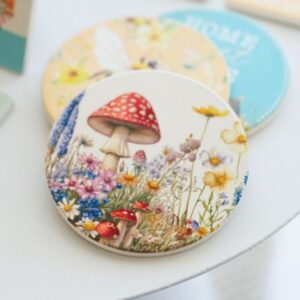 Cottage Grove Mushrooms Ceramic Coaster