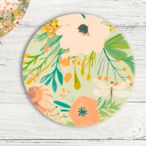 Cottage Grove Floral Ceramic Coaster
