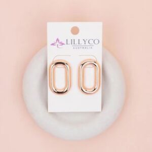Rose Gold Retro Drop Earrings