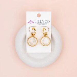 Yellow Gold Floting Crystal Disc