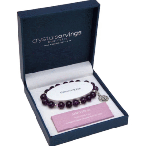 Bracelet-tol Amethyst Tree Of Life Charm 10mm Bead