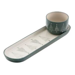 Christmas Evergreen Plate With Bowl