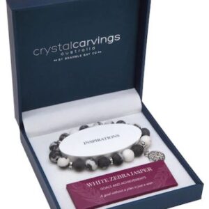 Tol White Zebra Jasper Matte Tree Of Life Charm 10 Mm Bead