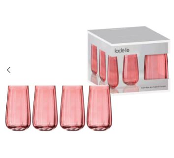 Capri Rose 4 Pk Highball Tumbler