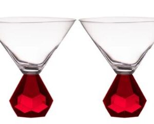 Zhara Ruby 2pk Martini Glass