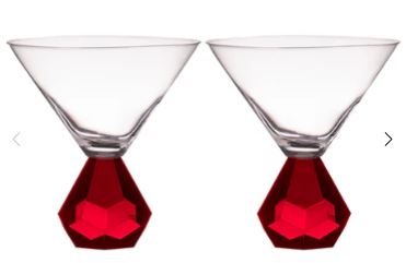 Zhara Ruby 2pk Martini Glass
