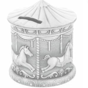 Carousel Pewter Money Bank