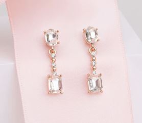 Fine Rose Gold Cubic Zirconia Drop