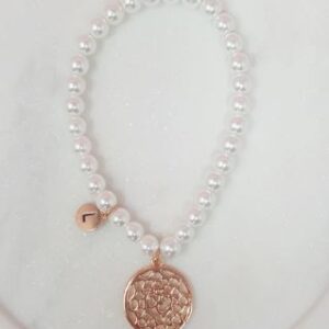 Pearl And Gold Pendant Bracelet