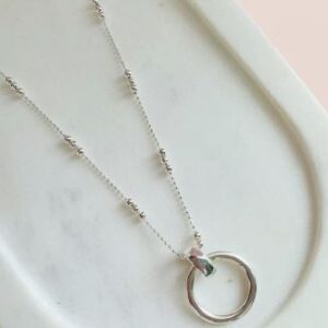 Short Silver Ring Necklace