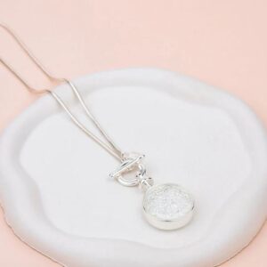 Silver Lots Of Crystal Pendant Short Necklace